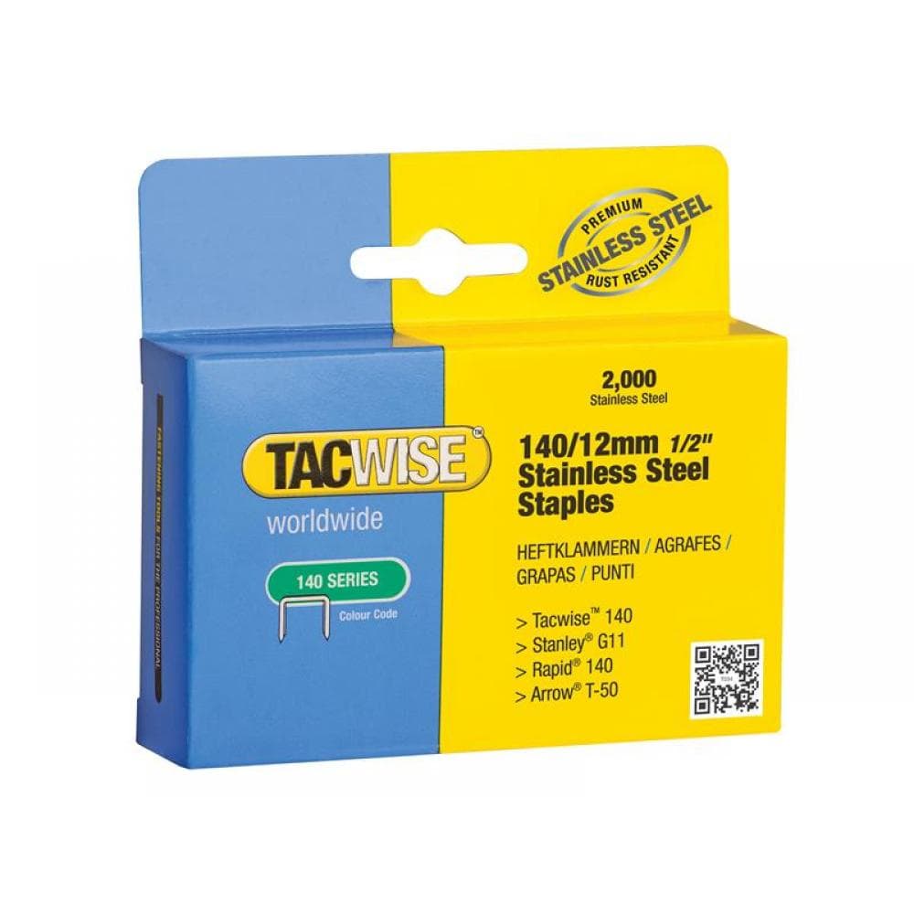 Tacwise 1220 140 Stainless Steel Staples 12Mm (Pack 2000)