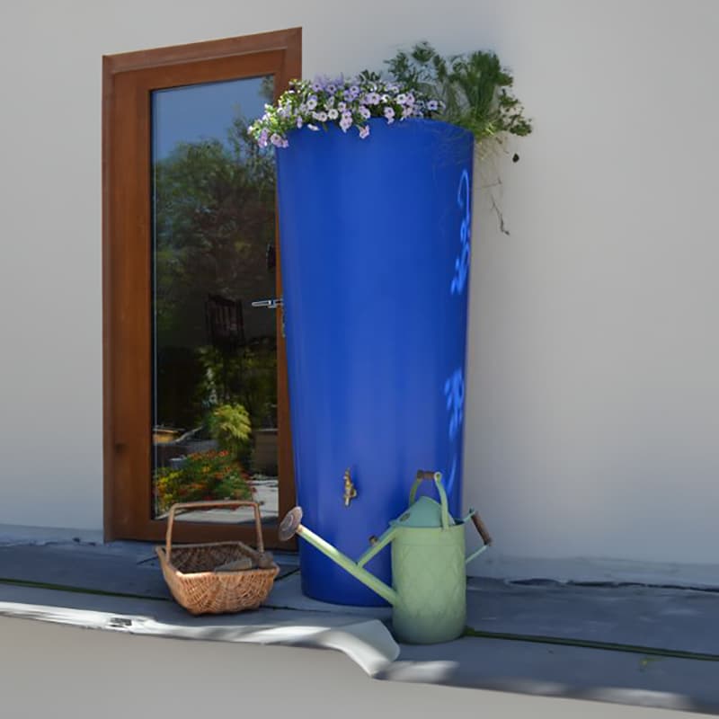 Large 380L Garden Planter Water Butt Blue with Tap Kit & Diverter Original Organics