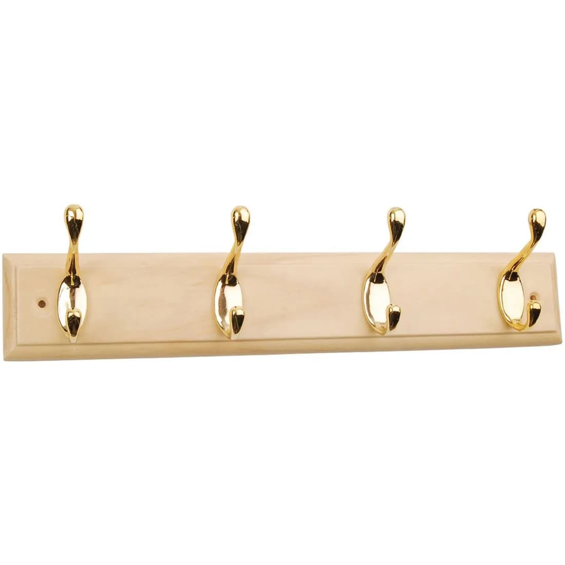 Coathook Rail Polished Brass 4 Hooks