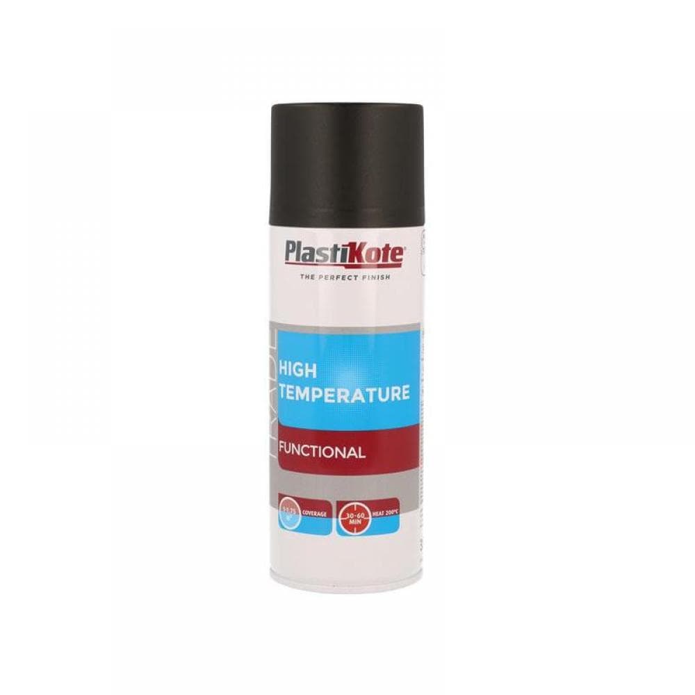 Plastikote 071018 Trade High Temperature Spray Paint Black 400Ml
