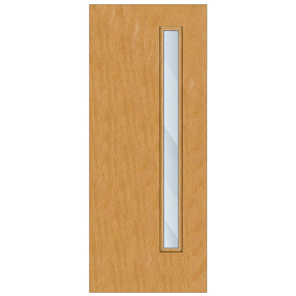 Crown Oak Solid Core FD30 Clear Glazed Internal Fire Door 1981mm x 762mm x 44mm | 1500mm x 150mm VP