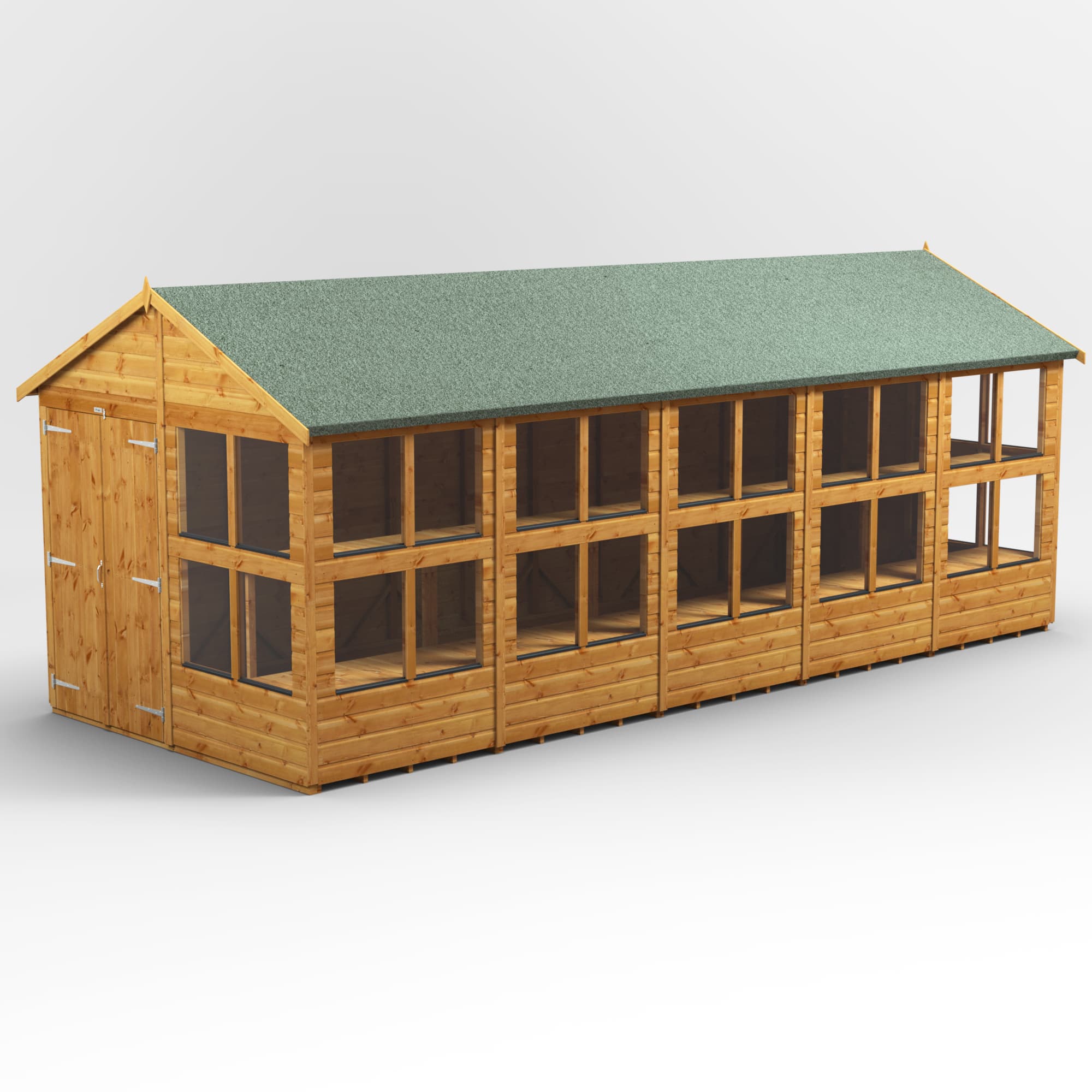 Powersheds 20 x 8 Power Apex Double Door Potting Shed