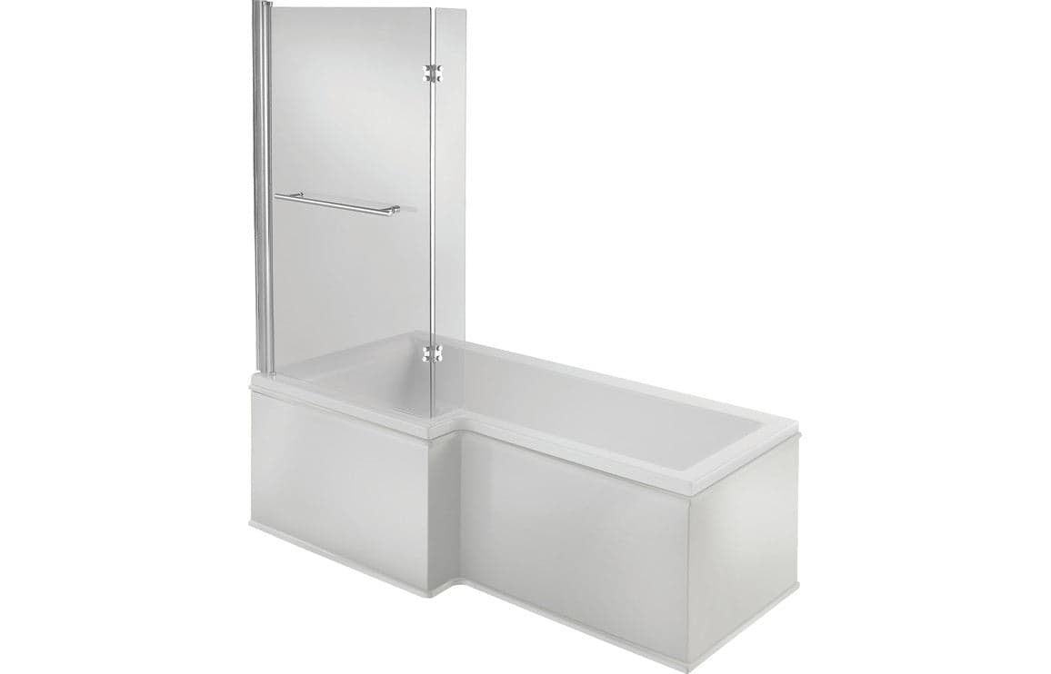 L Shape SUPERCAST Shower Bath, Panel & Screen.