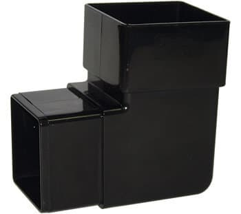 FloPlast Square Downpipe Bend - 92.5 Degree Black
