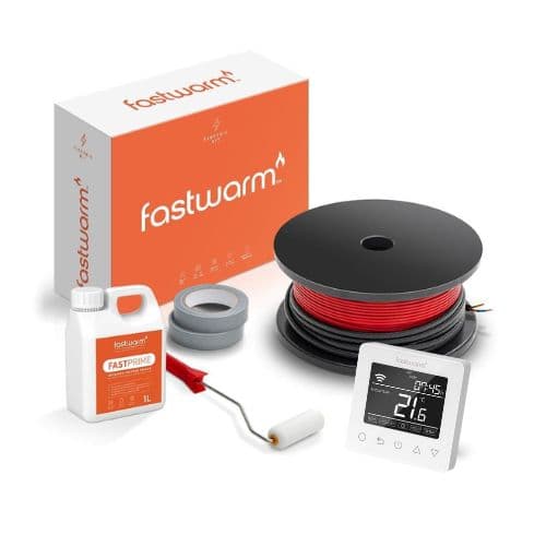 Fastwarm 100W Electric Underfloor Heating Cable - 10.4m2 - Wifi White Thermostat