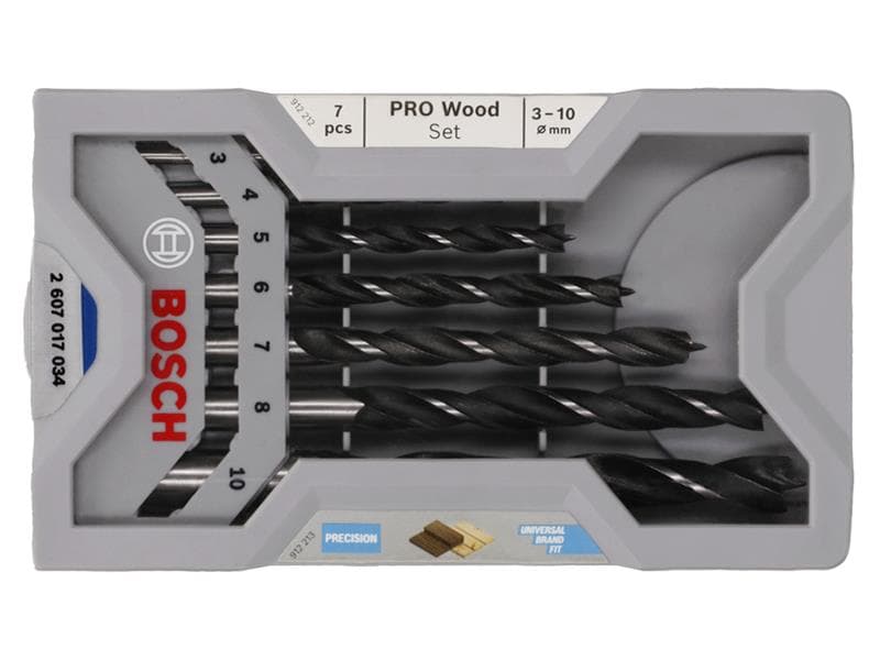 Bosch Powertool Accessories 2607017034 Professional Robust Line Brad Point Drill Bit Set 7 Piece