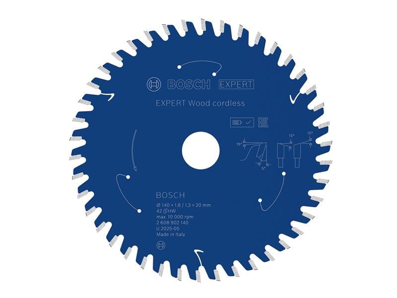 Bosch Powertool Accessories 2.608.902.140 Expert Wood Cordless Circular Saw Blade 140 X 20Mm X 42T