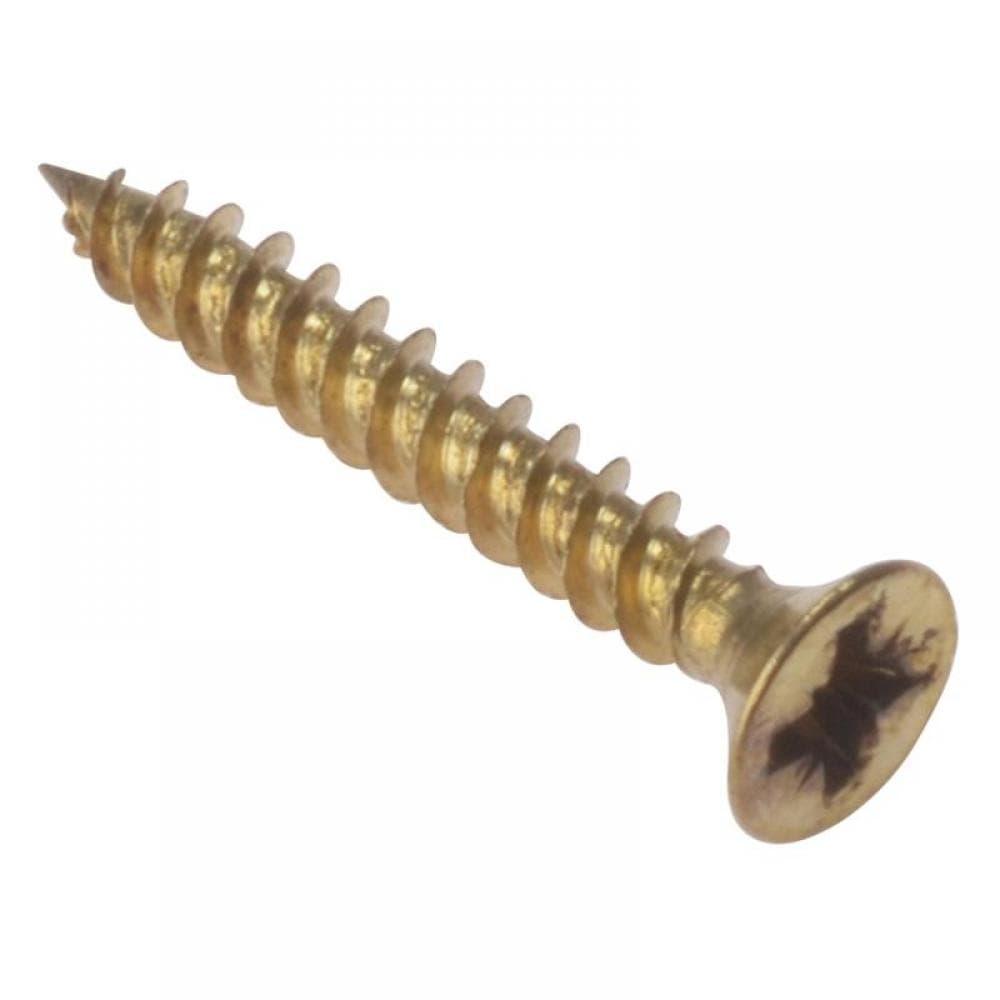 Forgefix CSK11410EB General Purpose Pozi Compatible Screw Csk Tt Electro Brass 1.1/4In X 10 Box 200