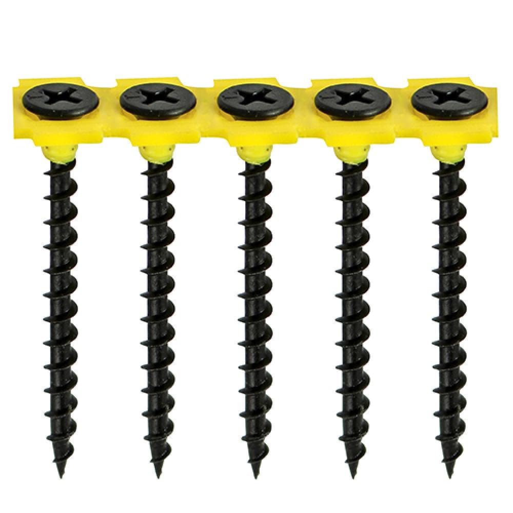 Timco 00038CDRYTUB Collated Drywall Timber Stud Plasterboard Screws - Ph - Bugle - Coarse Thread - Black 3.5 X 38