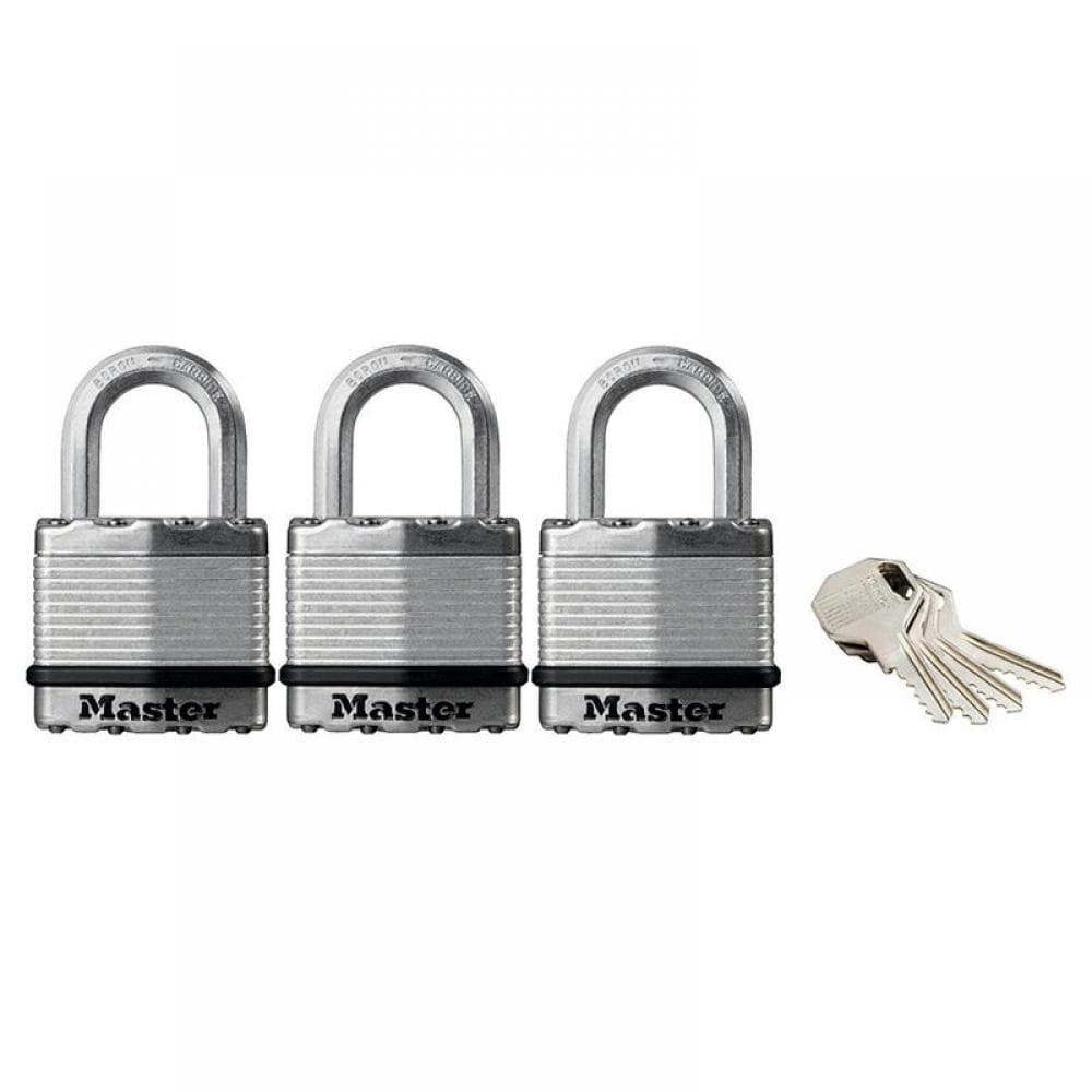Master Lock M1EURTRI Excell™ Laminated Steel 45Mm Padlock - 24Mm Shackle - Keyed Alike X 3