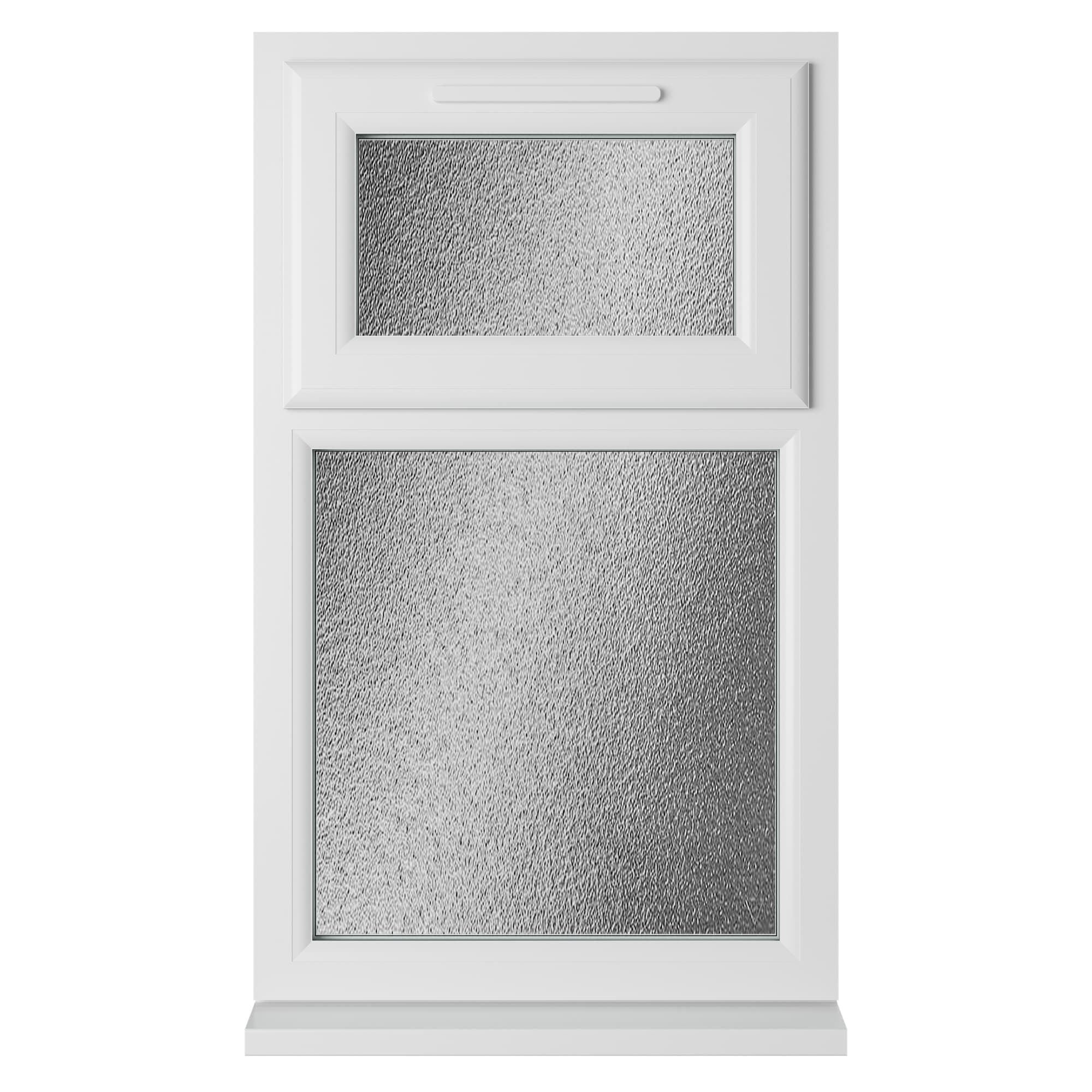 Crystal Triple Glazed uPVC Window White Top Hung 610mm x 1040mm Obscure