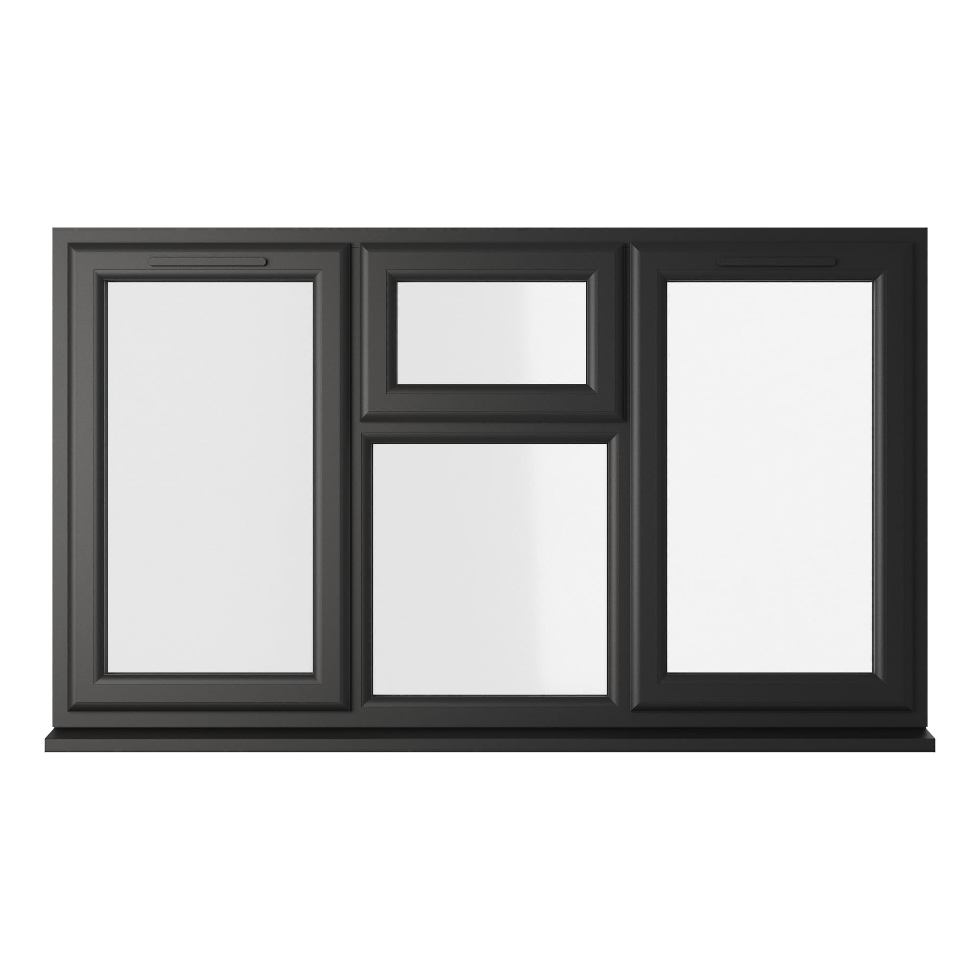 Crystal Double Glazed uPVC Window Black/White Left & Right Hung 1190mm x 1770mm Clear
