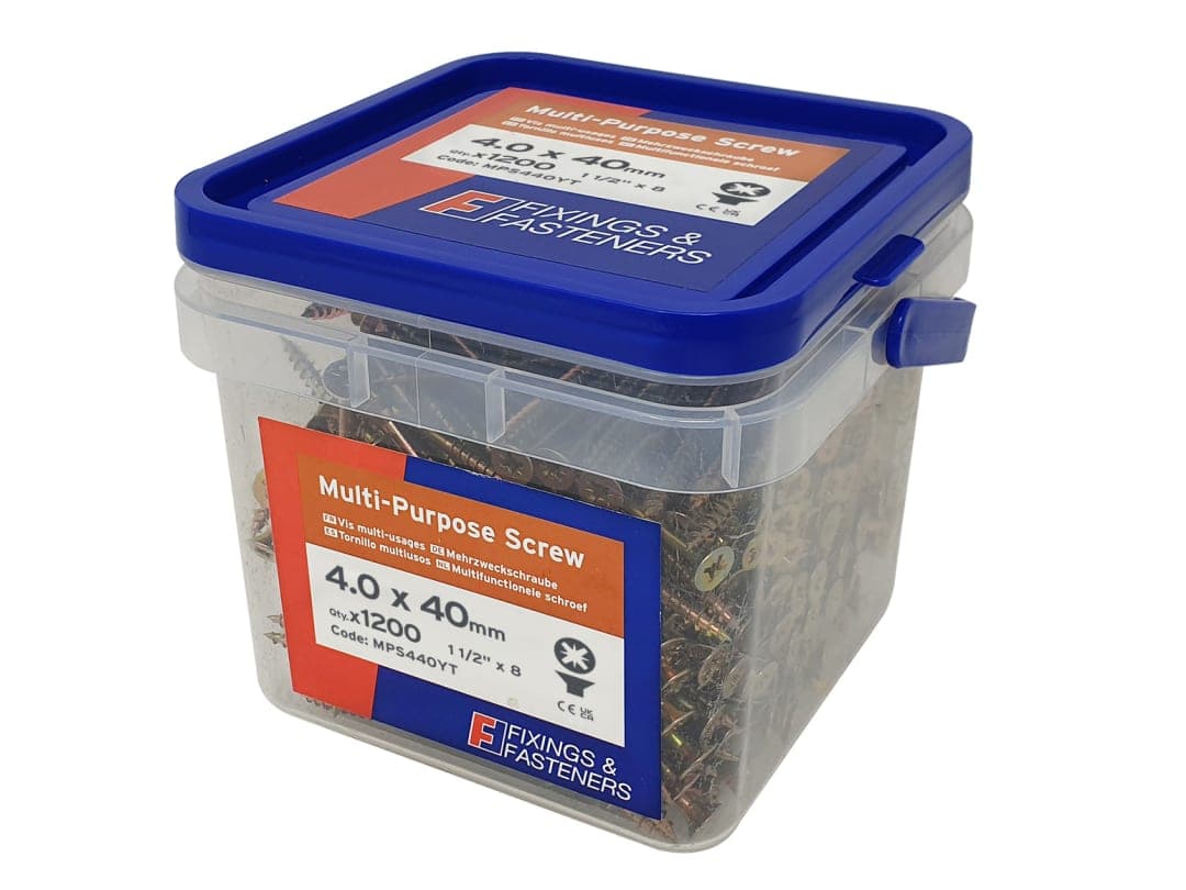 ForgeFix Multi-Purpose Pozi Compatible Screw CSK ST ZYP 4.0 x 40mm Box 200 MPS440Y