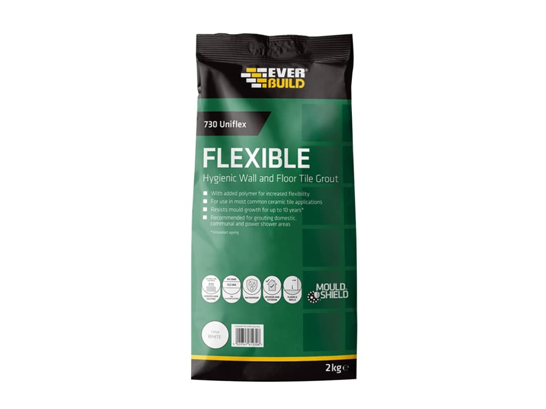 Everbuild Sika 730 Uniflex Hygienic Tile Grout White 2.5kg 695765