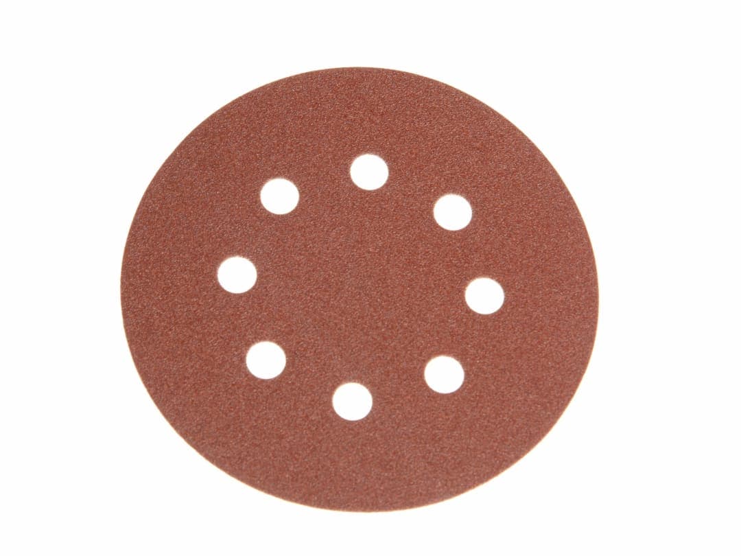 Faithfull Hook & Loop Sanding Disc DID3 Holed 125mm x 80G (Pack 25) FAIAD12580H