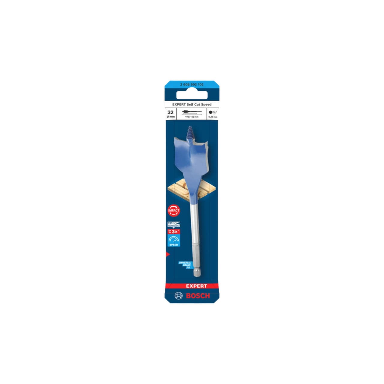 Bosch Powertool Accessories EXPERT Self Cut Speed Spade Drill Bit 32 x 100 x 152mm 2.608.902.102