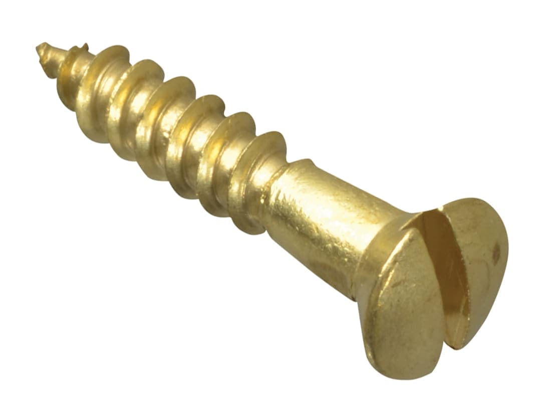 ForgeFix Wood Screw Slotted CSK Brass 3/4in x 6 ForgePack 25 FPCSK346BR