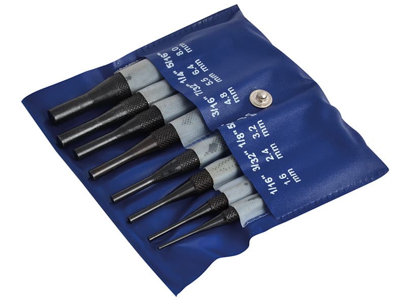 Faithfull APP0020 Round Head Parallel Pin Punch Set 8 Piece