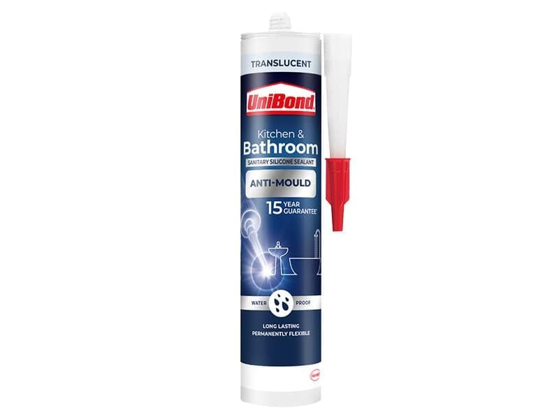 Unibond 2707171 Healthy Kitchen & Bathroom Anti Mould Sealant Translucent Cartridge 274G