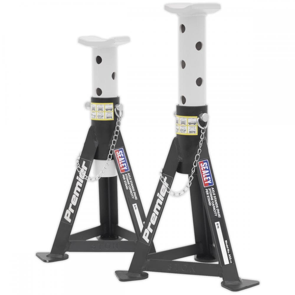 Sealey AS3 Axle Stands (Pair) 3 Tonne Capacity Per Stand - White