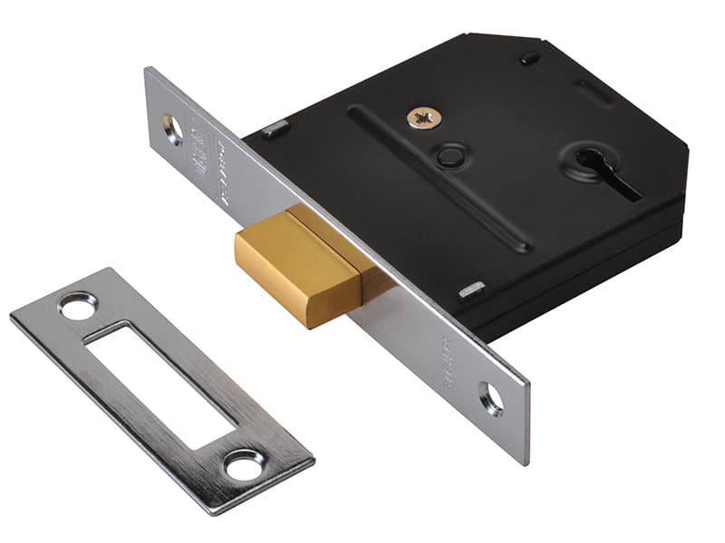 Union Y-ES-DL-CH-2.5 Es-Dl Essentials 3 Lever Mortice Deadlock Chrome 65Mm 2.5In Visi