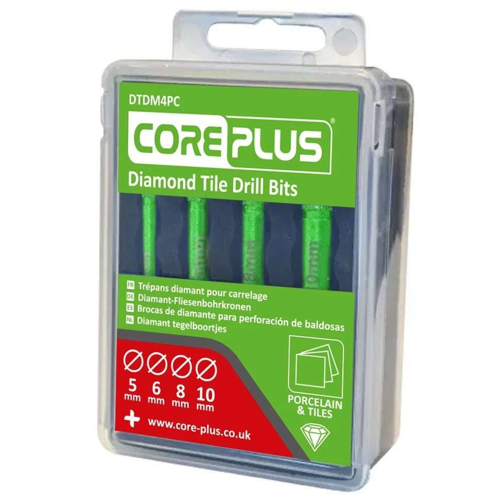 Coreplus CORDTDM4PC Diamond Tile Drill Set Assorted (Pack Of 4Pc)