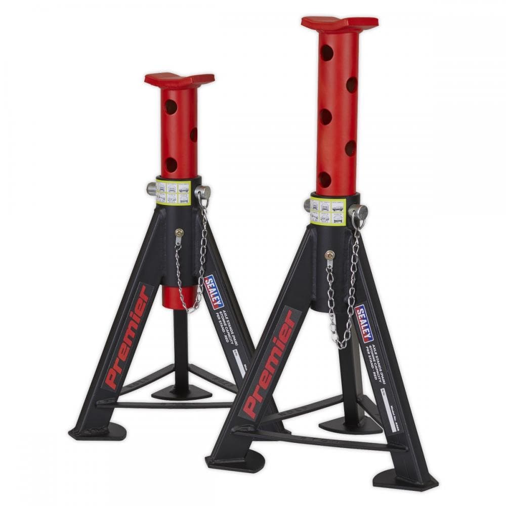 Sealey AS6R Axle Stands (Pair) 6 Tonne Capacity Per Stand - Red