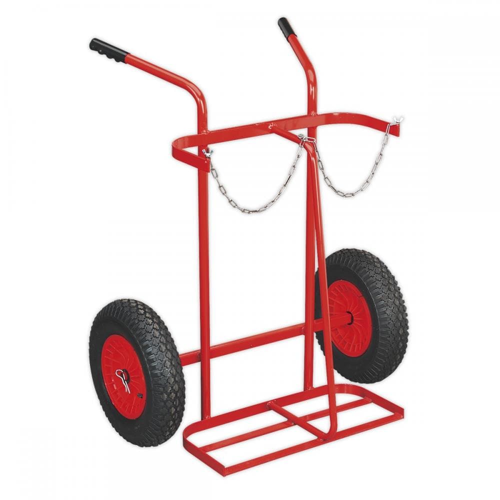Sealey ST28P Welding Bottle Trolley With Pneumatic Tyres - 2 Bottle