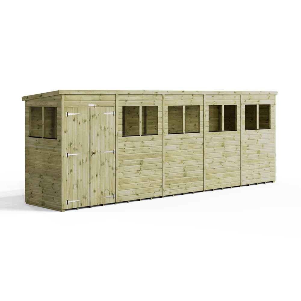 Powersheds 20x4 Premium Powersheds Pent Double Doors