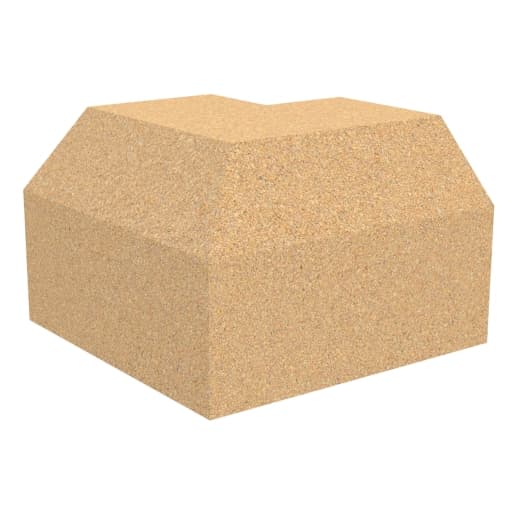 Forticrete Brown Aggregate Plinth Bath 90D Ext Rtn, Size: 215x150x140mm