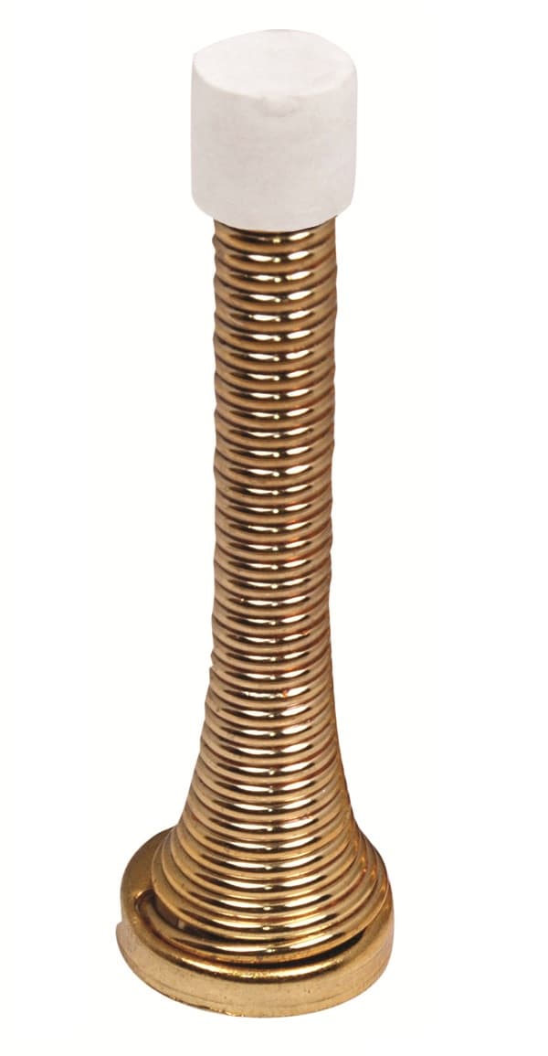 4Trade Spring Door Stop Electro Brass Pack of 2