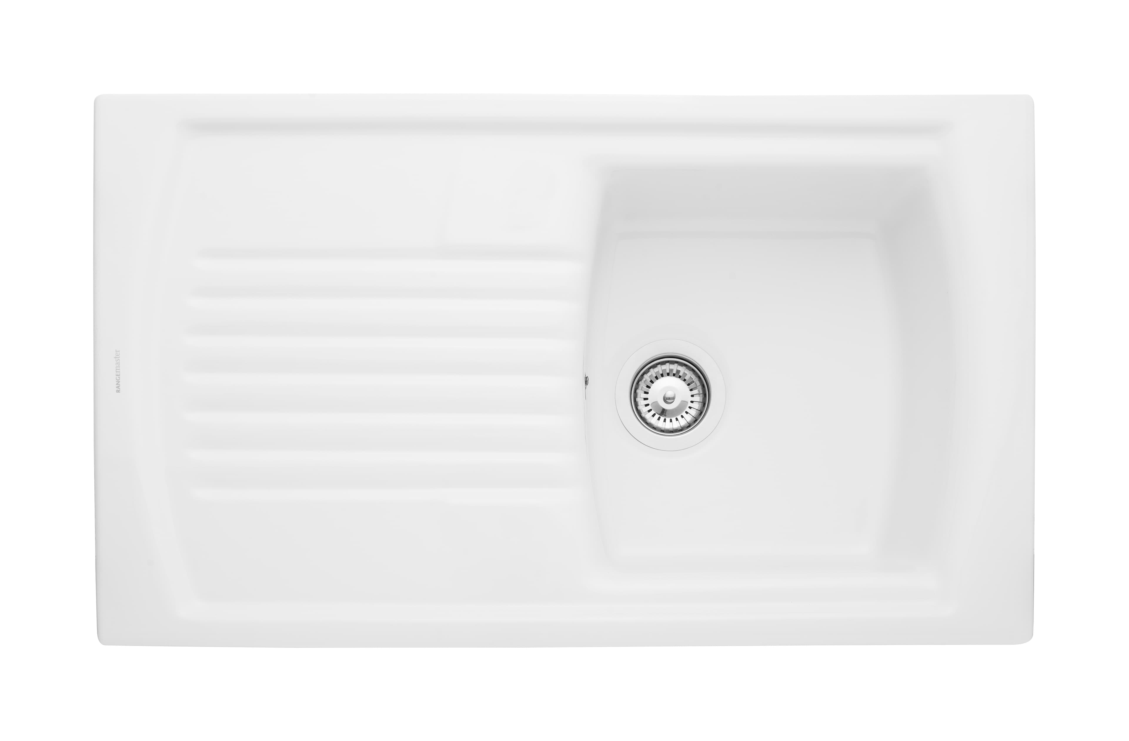 Rangemaster Tenby Single Bowl Reversible Inset Sink White 850 x 500mm