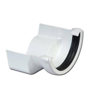 FloPlast PVC Half Round to Cast Iron Ogee Right Hand Gutter Adaptor - White
