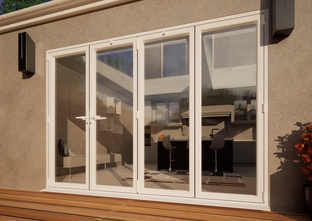 PVC Bifold Door Part Q Compliant - 3000mm White - 1 Left 3 Right