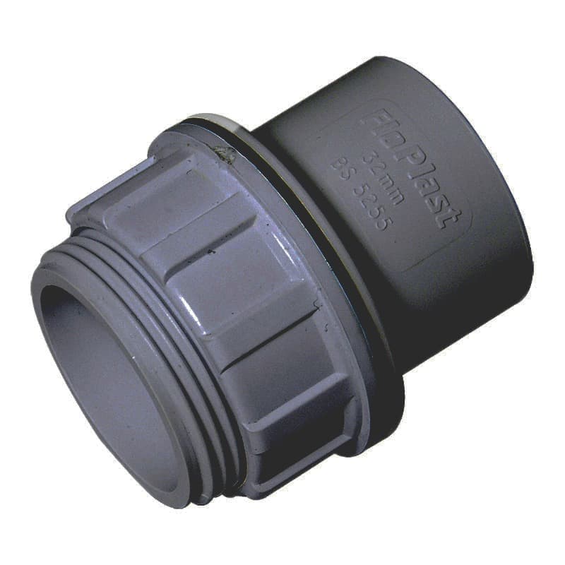 FloPlast Solvent Weld Waste Tank Connector - 40mm Grey