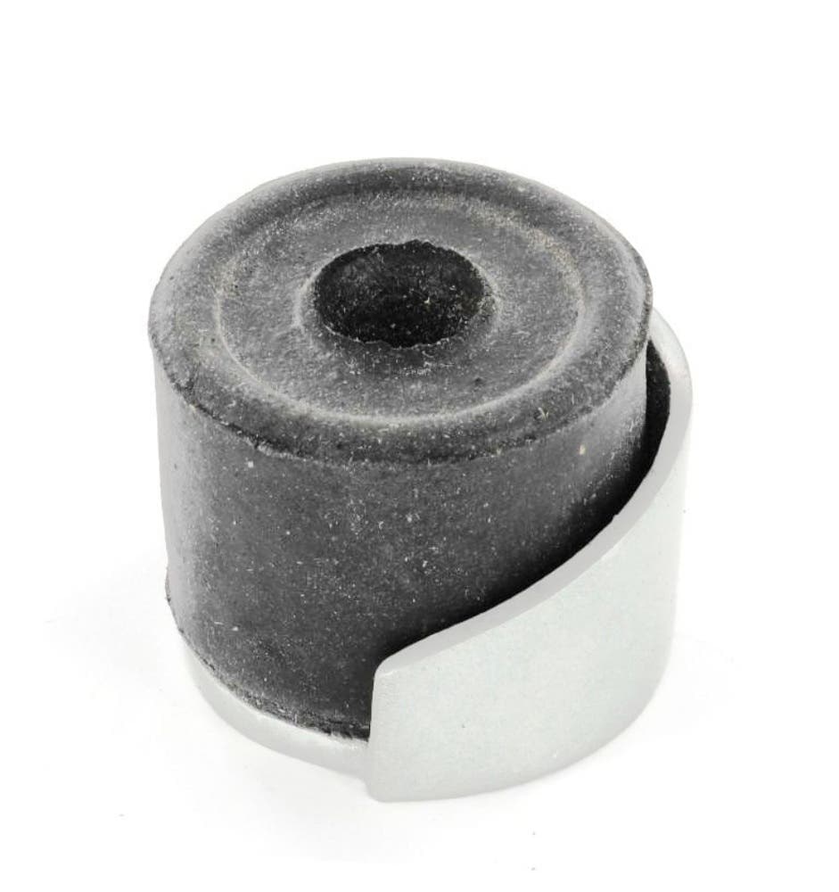Shielded Round Floor Mounted Door Stop - Satin Anodised Aluminium - Hardware Solutions