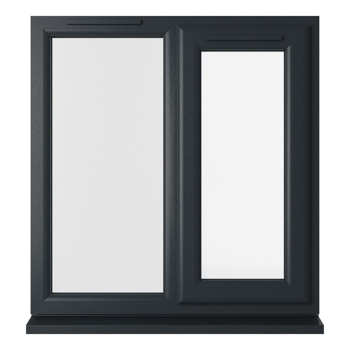 uPVC Grey/White Triple Glazed Window - Right Handed - Side Hung - Clear Glass - 905 x 965mm