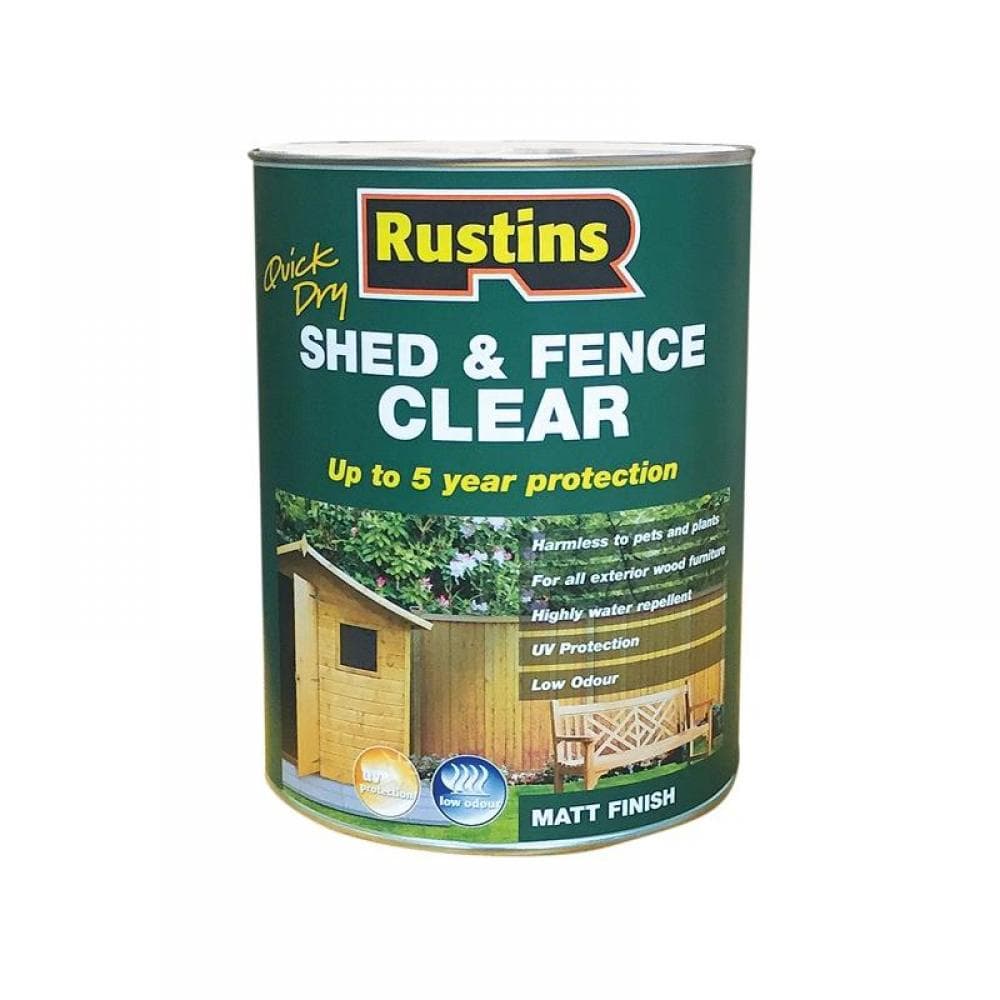 Rustins FSCL1000 Quick Dry Shed And Fence Clear Protector 1 Litre