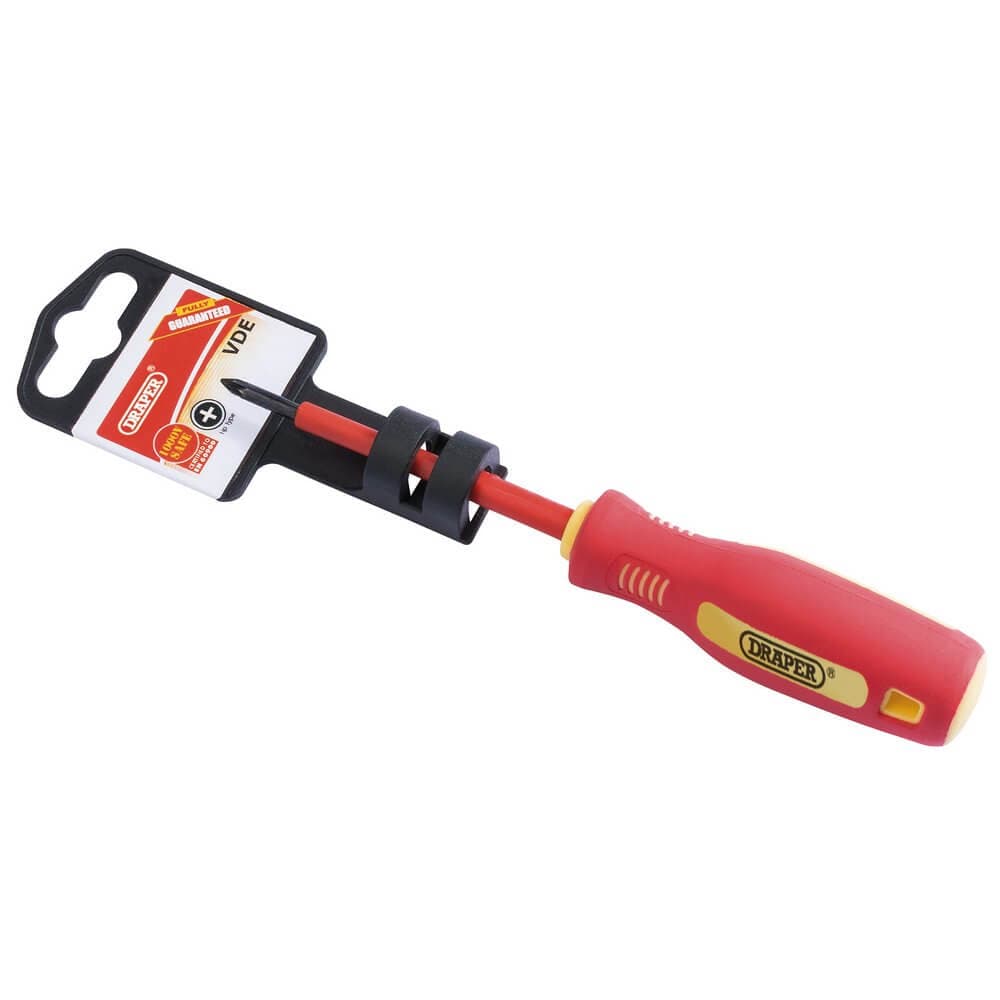 Draper 46527 Fully Insulated Soft Grip Cross Slot Screwdriver No.0 X 75Mm each