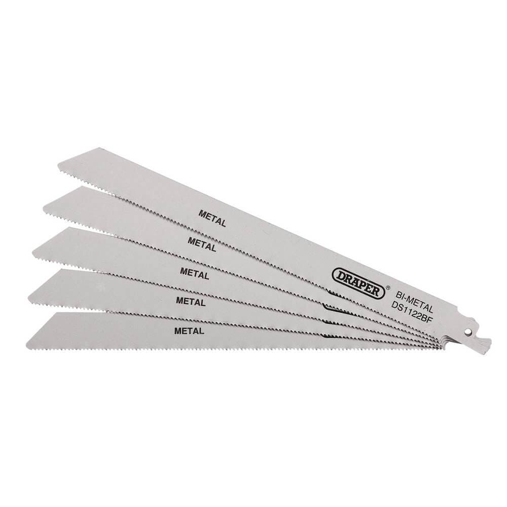 Draper 38594 Bi-Metal Reciprocating Saw Blades For Metal Cutting 225Mm 14Tpi (Pack Of 5) each 5