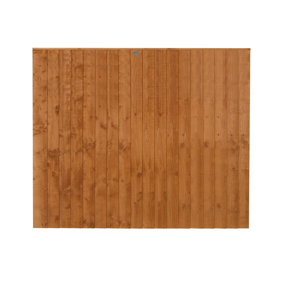Forest Garden Brown Timber Dip Treated Closeboard Fence Panel, 6x5ft
