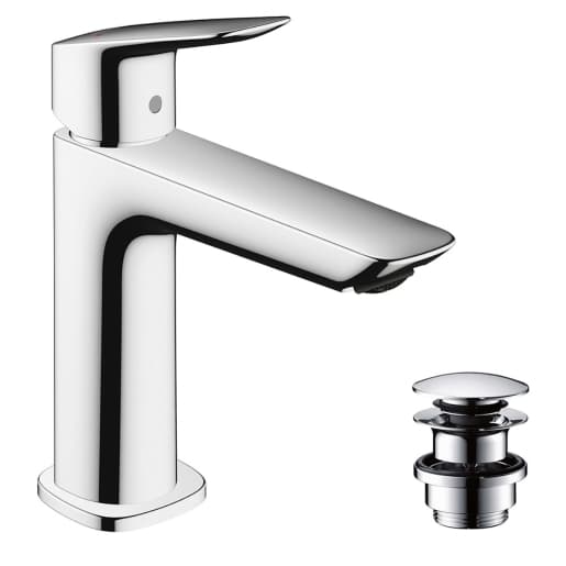 Hansgrohe Logis Single lever basin mixer 110 Fine with push-open waste set - Chrome - 71252000