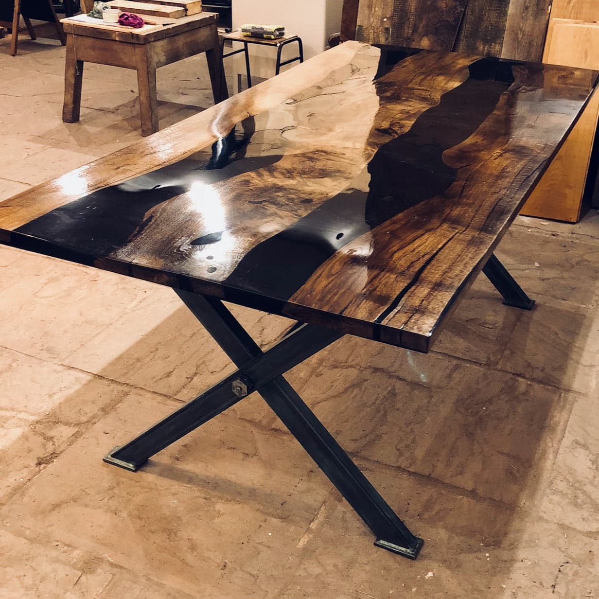 Antique Oak Resin Table