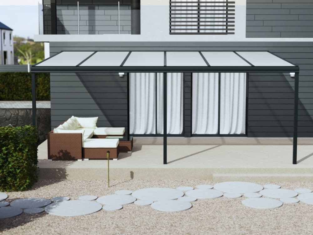Simplicity 16 Aluminium Pergola / Veranda - 10000mm x 2000mm Rectangular - Black