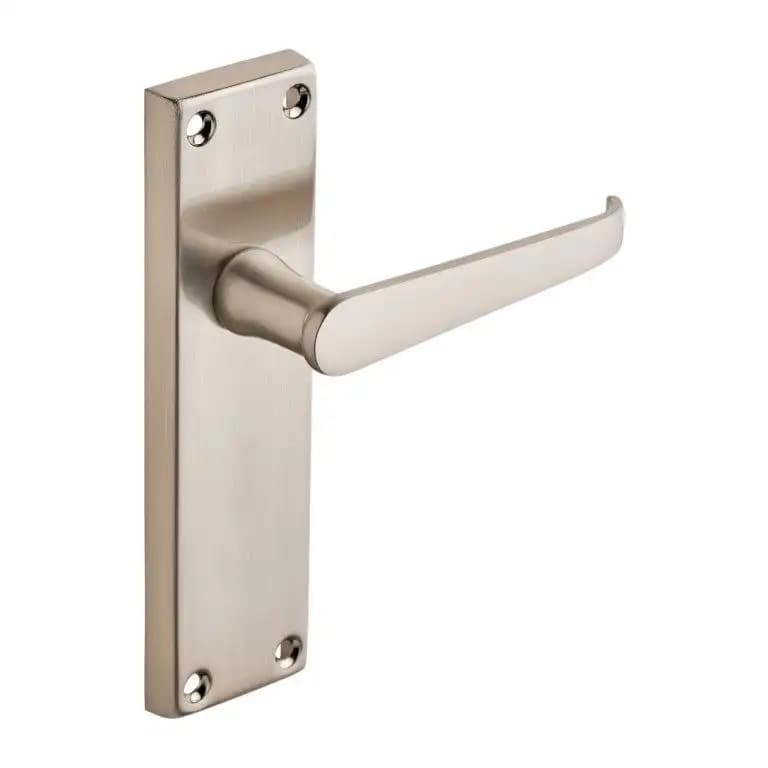 Victorian Straight Long Latch Door Handle - Satin Nickel - Internal - Designer Levers
