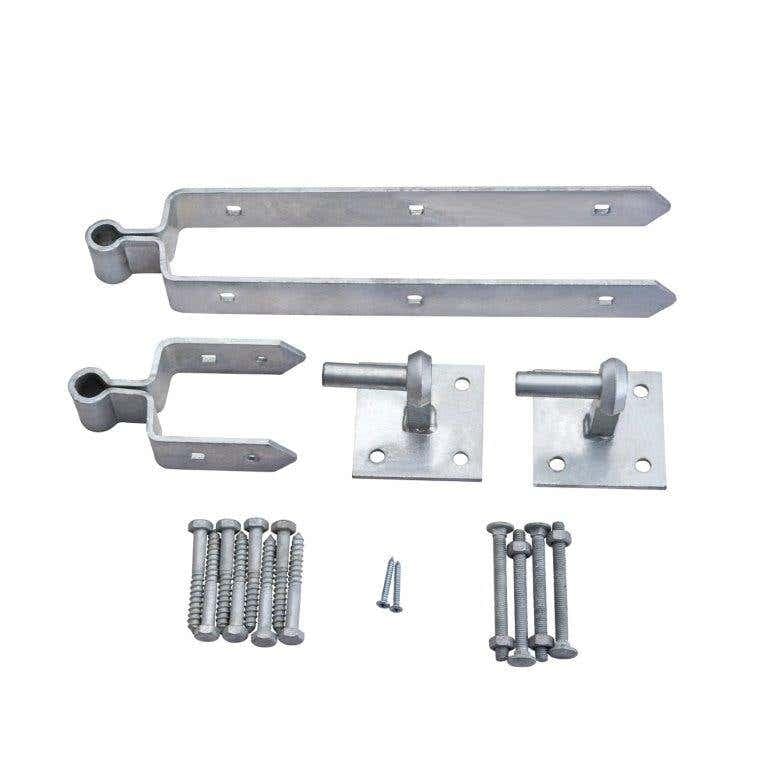 Double Strap Hook & Band Field Gate Hinges - 18" (Inch) - Zinc Galvanised - Hardware Solutions