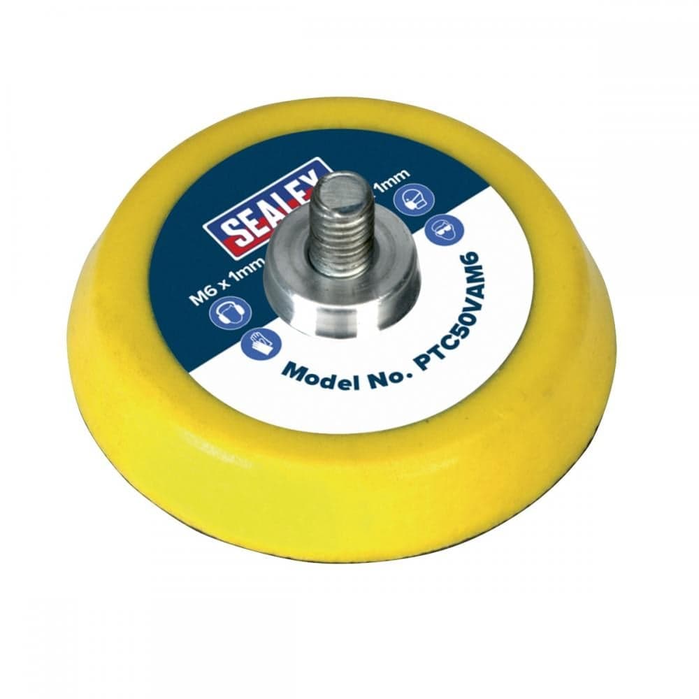 Sealey PTC50VAM6 Hook-And-Loop Backing Pad Ø50Mm M6 X 1Mm