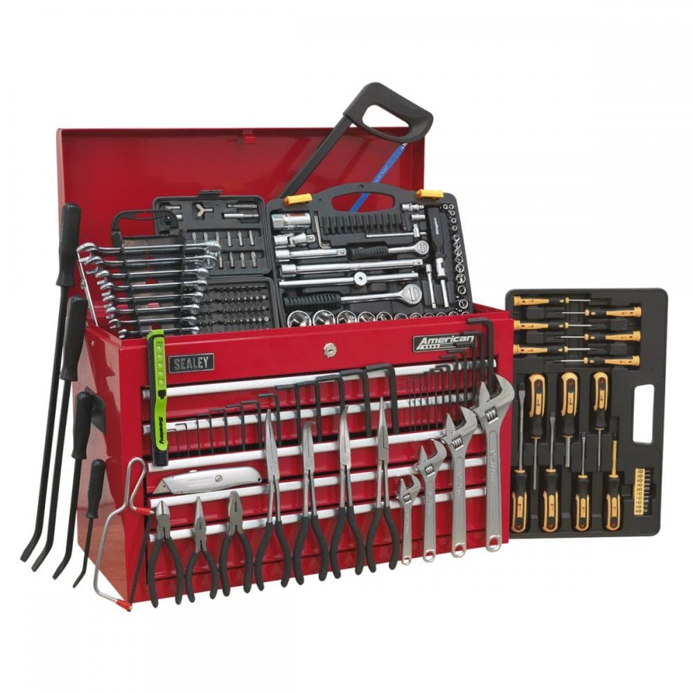 Sealey AP225COMBO Topchest 5 Drawer With Ball-Bearing Slides - Red & 272Pc Tool Kit