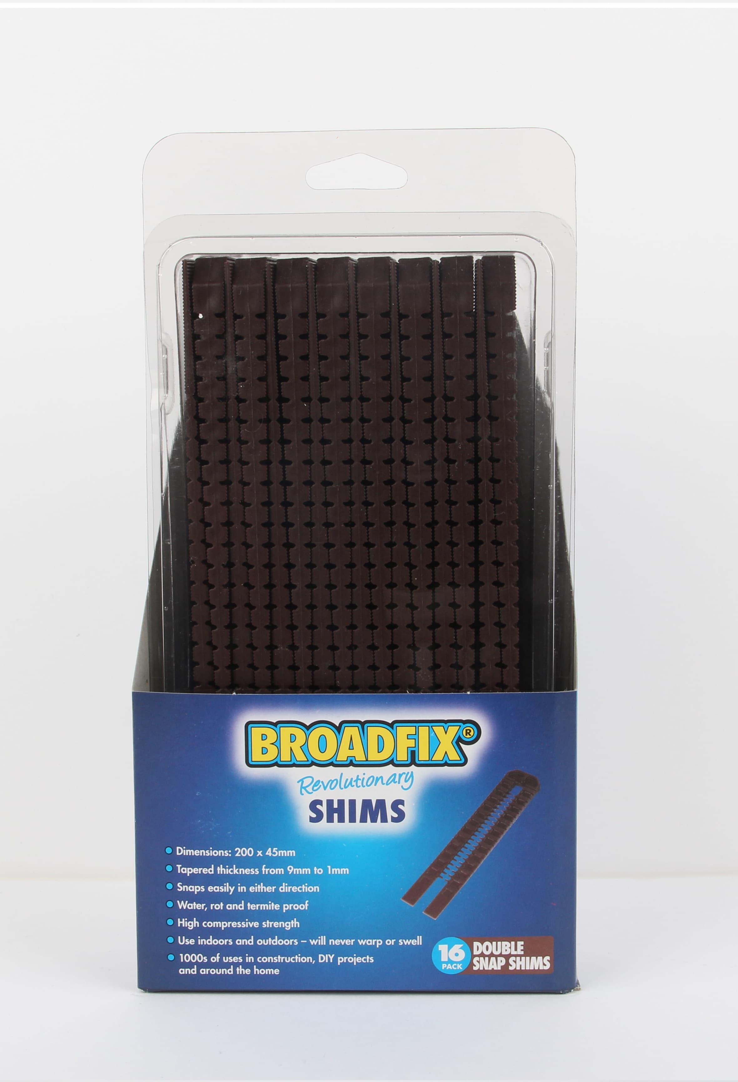 Broadfix Double Snap Wedges | 200 X 45Mm | Brown Plastic | Pack 16 BFXSWBC16