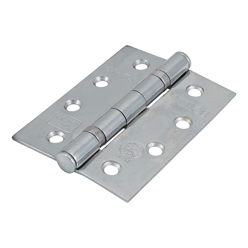 Timco 334988 Grade 11 Fire Door Hinges - Polished Chrome 102 X 76 X 2.7